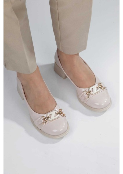 Leopar Desenlı Taş Detaylı Toka Kadın Topuklu Babet fiyatları