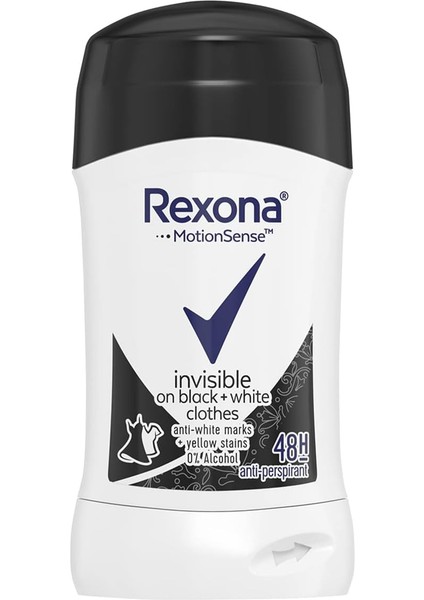Rexona Motionsense Kadın Stick Deodorant Invisible On Black+White Clothes 48 Saat Etkili 50 G fiyatları