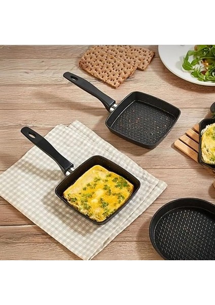 Yanmaz Yapışmaz Granit Kaplama Döküm Mini Tava (Kare)