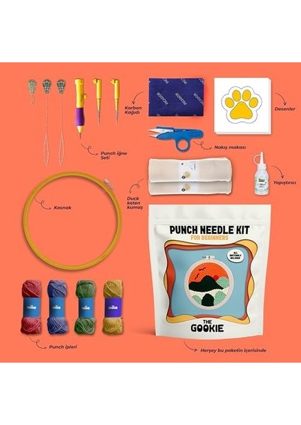 Kiti Başlangıç Seviye Nakış Kiti Kumaşlı Zımba Iğne Alet Seti, Dikiş Iğneleri, Iplikler ve Çemberler fiyatları