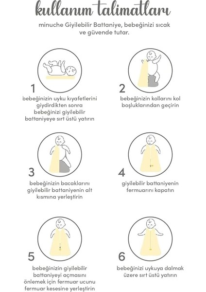 Bebek Giyilebilir Battaniye -%100 Pamuk Ince Yazlık Kundak - Erkek ve Kız (Mavi Ay, 6-12 Ay, 0.5 Tog) fırsatları