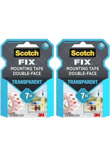Scotch Şeffaf Montaj Bandı 19MM x 1,5m, 2x