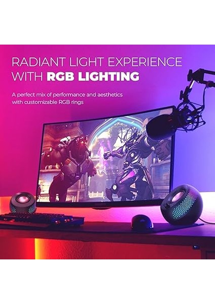 Özelleştirilebilir Rgb Aydınlatmalı Pebble x 2.0 Usb-C Bilgisayar Hoparlörleri, Bluetooth 5.3, USB Ses, Pc ve Mac Için 15W'A Kadar Rms Gücü fiyatları