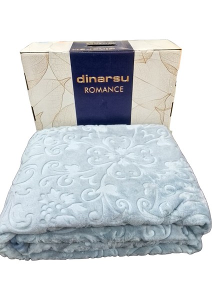 Romans Emboss Tek Kişilik Battaniye Indigo