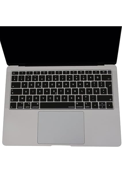 MacBook Air 13 Klavye Koruyucu – A1932 A2179 A2337 M1 Uyumlu, Türkçe F Dizilim, Silikon Toz & Sıvı Koruma, Uk Enter Tipi Siyah modelleri