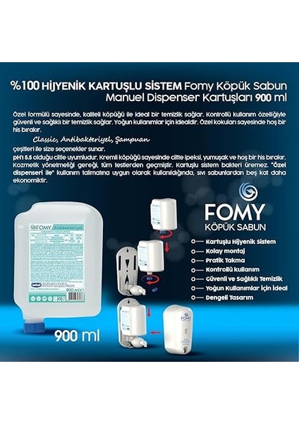 Antibakteriyel Köpük Sabun El Yüz Vücut 900 ml fiyatları
