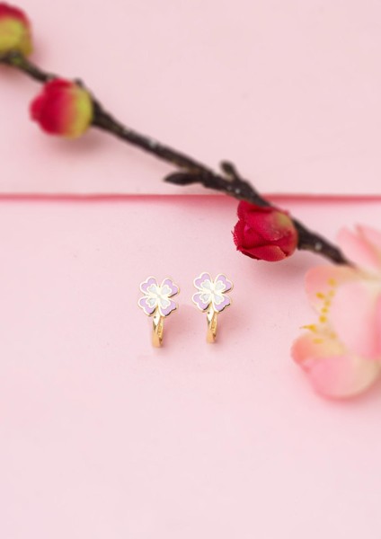 Yoncalı 14 Ayar Altın Çocuk Küpesi modelleri