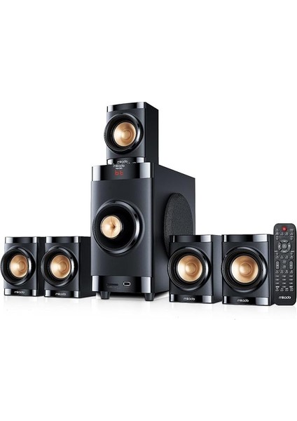 MD-381BT 5+1 Usb+Sd+Fm Destekli Multimedia Kumandalı Bluetooth Speaker (Tv Ye Bağlanır Sinema Ses Sistemi)