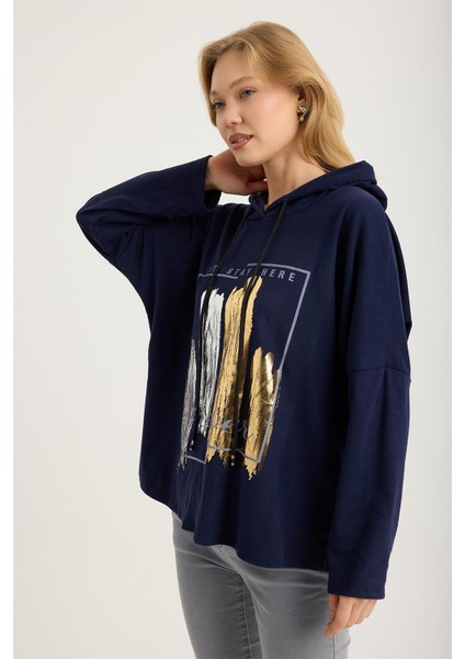 Yaldızlı Pano Desenli Sweat fiyatları