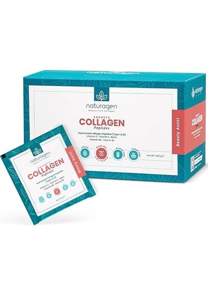 Naturagen Collagen(Kolajen) Beauty 30'lu Saşe-Şeftali Aromalı (Tip 1 & Tip 3-8.000 Mg Hidrolize Toz Kolajen) modelleri