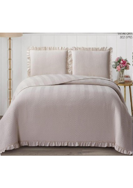 Kapitoneli Yatak Örtüsü Çift Kişilik Dubai Bej fiyatları