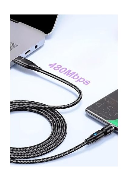 Uslion 100W 5A Usb-C Usb-C Manyetik Mıknatıslı Hızlı Şarj ve Data Kablosu 1 Metre fiyatları