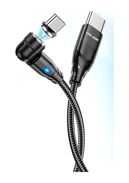Uslion 100W 5A Usb-C Usb-C Manyetik Mıknatıslı Hızlı Şarj ve Data Kablosu 1 Metre indirimleri