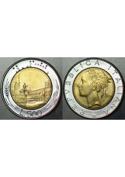 Italya 500 Liret 1984 Bimetal Çil(-)