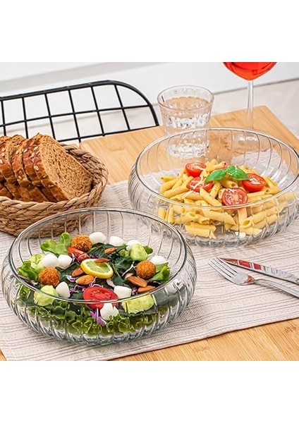 RYG7045 El Yapımı Büyük Boy Cam Salata Kasesi Şeffaf 23 cm modelleri