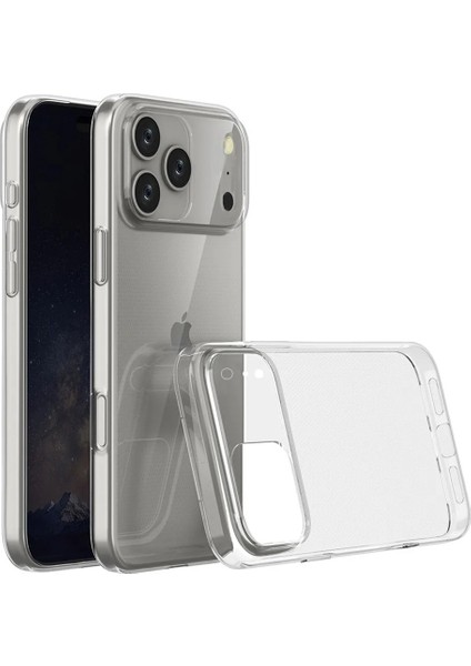 Apple iPhone 17 Promax ile Uyumlu Kapak Süper Silikon Şeffaf Kılıf
