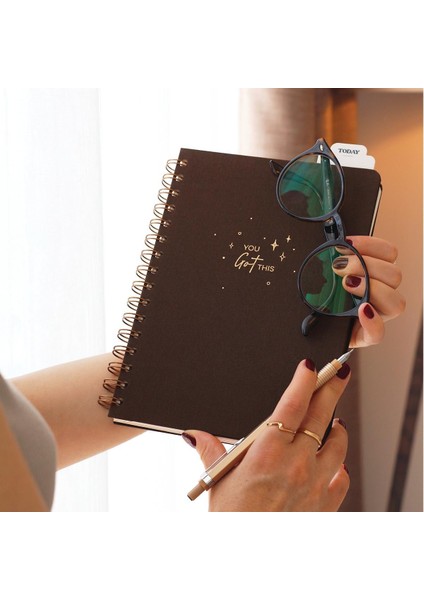 A5 Spiralli Sert Kapak Çizgili Tarihsiz Not Defteri