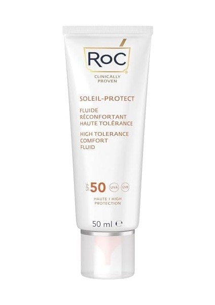 Roc High Tolerance Comfort Fluid Hassas Ciltler Için SPF50+ Güneş Kremi 50 ml