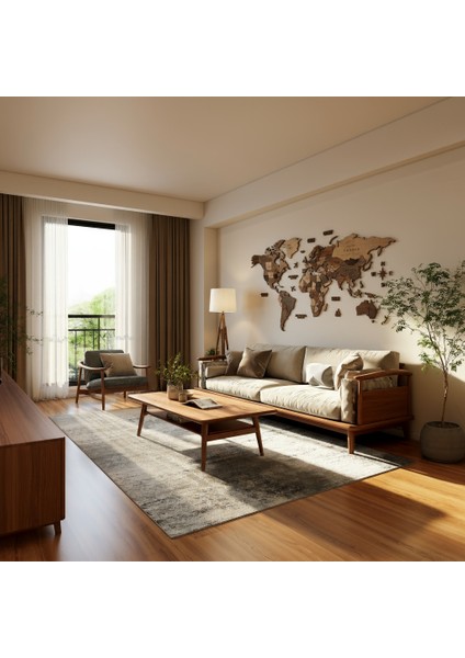 Oasis Ahşap Dünya Haritası