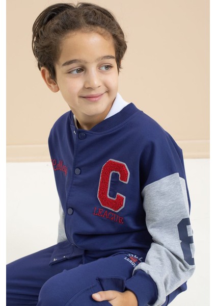 Lacivert Erkek Çocuk Kolej Hırka 21494 modelleri