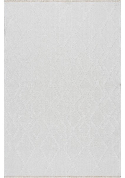 Rodney mt Çift Taraflı Yıkanabilir Premium Kalite Kilim Pamuk Dokuma Kaymaz Taban Beyaz fiyatları