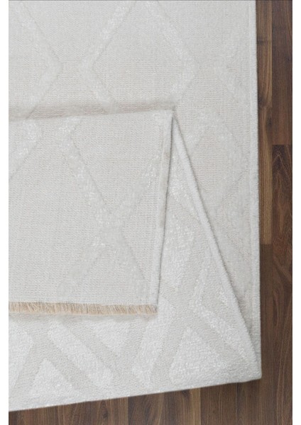 Rodney mt Çift Taraflı Yıkanabilir Premium Kalite Kilim Pamuk Dokuma Kaymaz Taban Beyaz modelleri