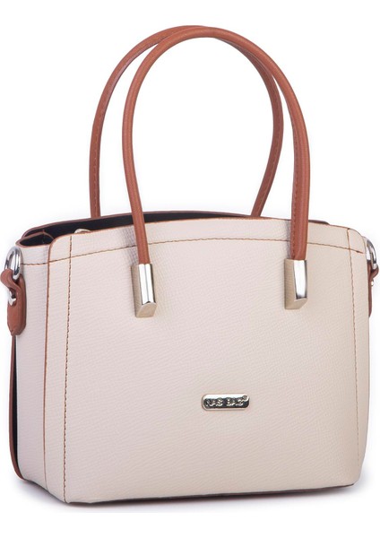 Kadın Mini El ve Çapraz Çanta Krem Taba