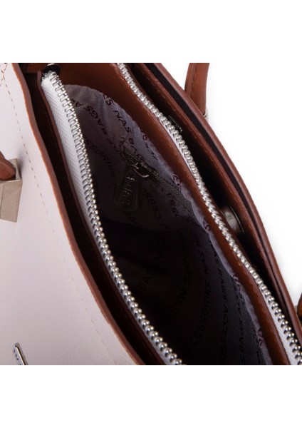 Kadın Mini El ve Çapraz Çanta Krem Taba indirimleri