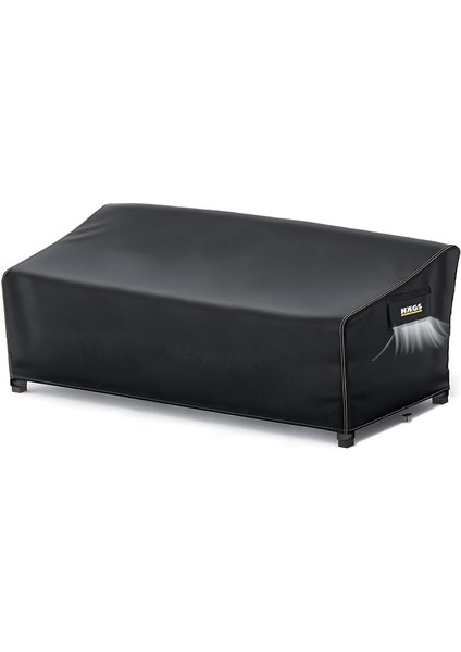 Çift Kişilik Bahçe Koltuk Örtüsü, Koruma Kılıfı, Su Geçirmez Açık Hava Bahçe Mobilya Kılıfları, Dış Mekan Sandalye Kılıfı Örtü Branda, Ağır Hizmet Tipi, 230-105-80CM - Siyah