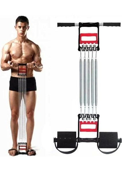El Ayak Göğüs Direnç Yayı Ayak Aparatlı Spor Aleti Kol Bacak Göğüs Geliştirici Kas Egzersiz Aleti