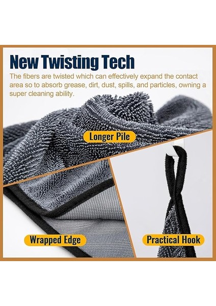 Cleanıng | Kirpi Bez | Profesyonel Oto Kurulama Bezi | Bükümlü Iplik Ultra Kalın Doku indirimleri