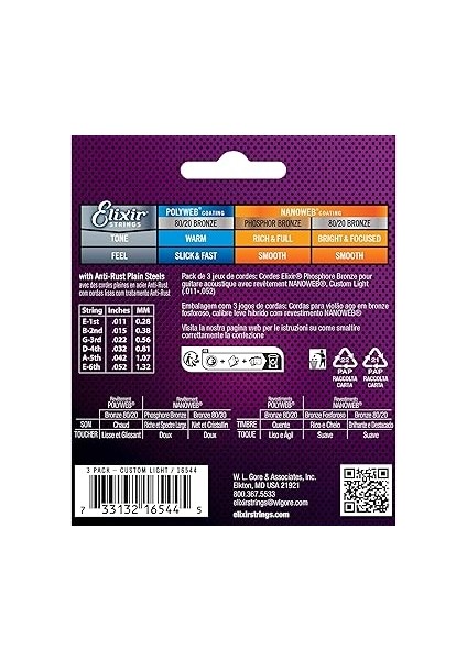 16544 Nanoweb Bronze Akustik Gitar Teli (11-52) modelleri