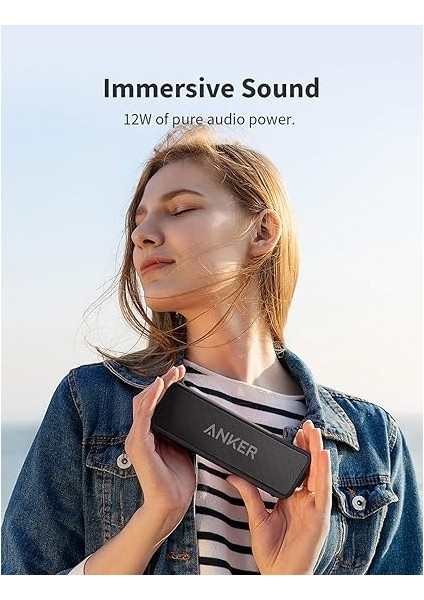 By Anker, Soundcore 2 Bluetooth Hoparlör - 12W Stereo Ses - Ipx7 Suya Dayanıklılık - 24 Saate Varan Şarj - Siyah - A3105 fırsatları