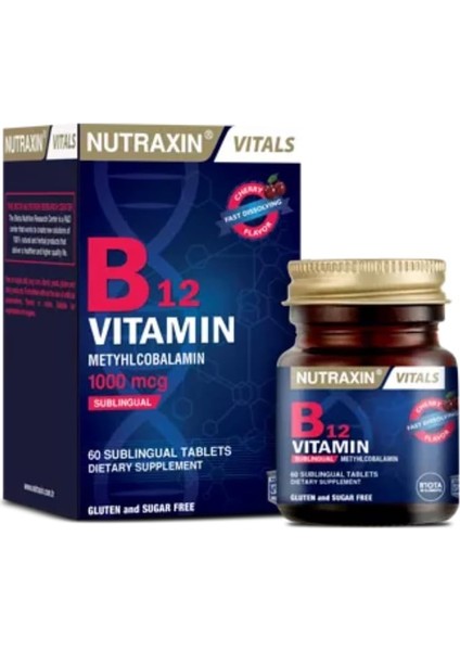 Nutraxin B12 Vitamin 1000 Mcg 60 Tablet Takviye Edici Gıda