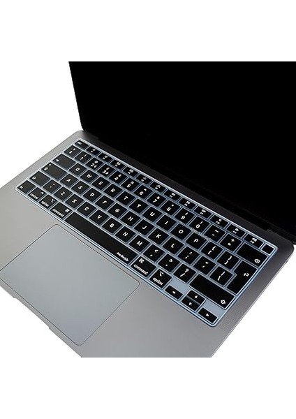 Macbook Air M1 13INÇ Klavye Koruyucu Kılıf Touchıd'li (Uk-Eu Ingilizce) A2337 A2179 ile Uyumlu Siyah fırsatları
