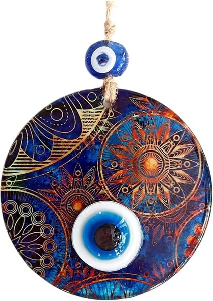 Desenli 12 Santimetre Füzyon Cam El Işçiliği Ile Üretilmiş Nazar Boncuğu Duvar Süsü fiyatları