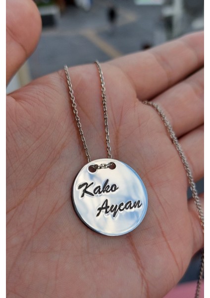 925 Ayar Gümüş Plaka Kolye