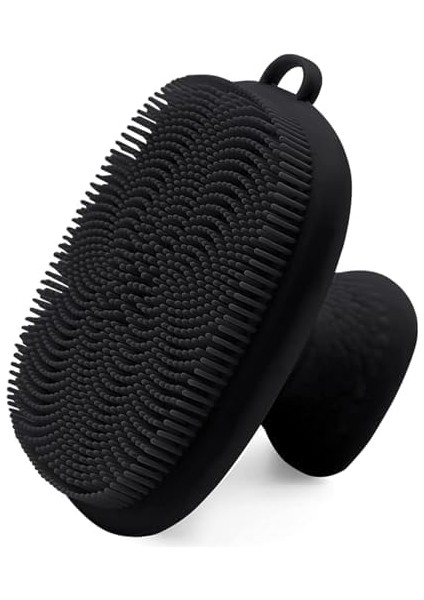 Aputue Silikon Yüz Temizleme Fırçası, Manuel Su Geçirmez Cilt Bakım Fırçası, Temizlik ve Peeling Için, Kadın ve Erkekler Için Nazik Silikon Yüz Fırçası (Siyah)