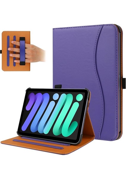 iPad Mini 6. Nesil Kılıf 8,3 Inç 2021, Premium Pu Deri Folyo Stand Akıllı Koruyucu Kapak, Çoklu Görüş Açıları ve Otomatik Uyanma ve Uyku Fonksiyonu iPad Mini 6. Nesil (Mor) Için