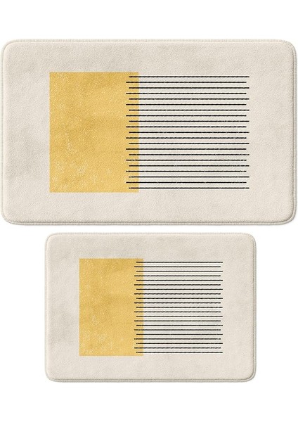 Sevimli Tasarımlı Mikrofiber Banyo Paspası, Kaymaz Taban, Makinede Yıkanabilir, Banyo Halısı (79_BPSM, 2'li Takım)