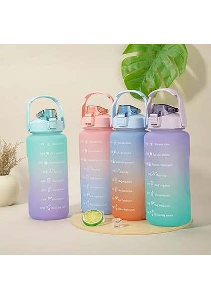 Su Matarası Motivasyonel 3lü Set Su Şişesi Suluk 2LT+900ML+500ML Tritan Spor Salonu Su Şişesi Suluk (Bpa Içermez) fiyatları