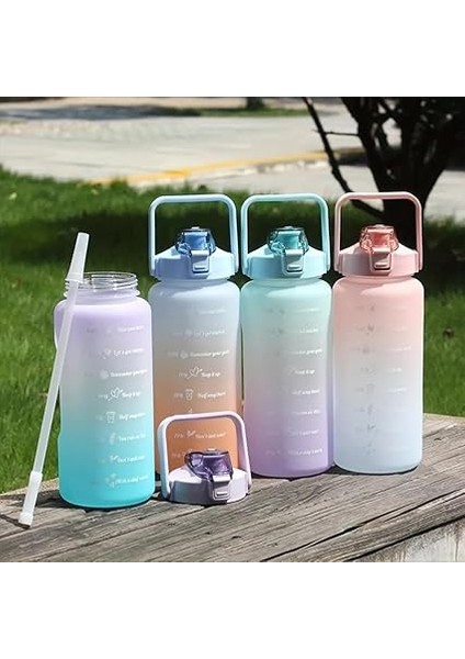 Su Matarası Motivasyonel 3lü Set Su Şişesi Suluk 2LT+900ML+500ML Tritan Spor Salonu Su Şişesi Suluk (Bpa Içermez) fırsatları