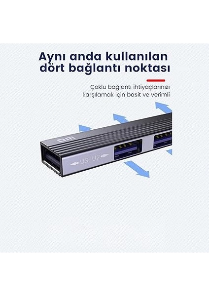 CHB057 USB Type-C To 4 Portlu 3*usb 2.0 1*usb 3.0 Hub Çoklayıcı 1 Metre modelleri