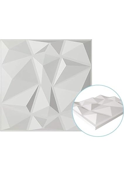 3D Duvar Panelleri Duvar Karoları 3D Beyaz Elmas Dokulu Pvc Duvar Karoları Oyun Odası, Oturma Odası Odası, Çamaşır Odası, Mutfak Fotoğrafçılığı Için Duvar Kağıdı 30 x 30 cm (6 Paket) fiyatları