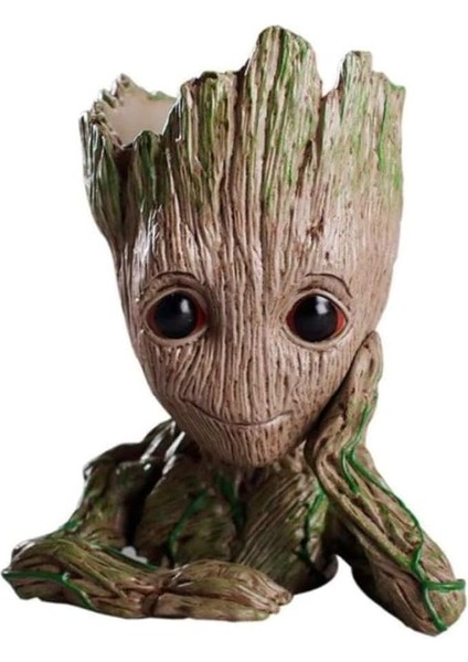 Koruyucuları Baby Groot Figür Düşünen Saksı Kalemlik Pla Büyük 15 cm