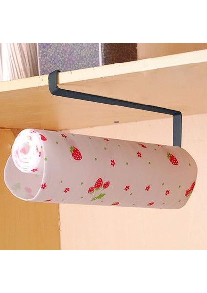 Kağıt Havluluk Havlu Askısı Mutfak Tezgahı Dolabı Raf Altı Kağıt Havlu Askılığı Tutucu Dekoratif (Siyah)
