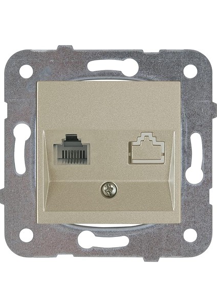 Novella/trenda Bronz Data+Nümeris Cat6+Cat3 Mekanizma+Düğme Kapak