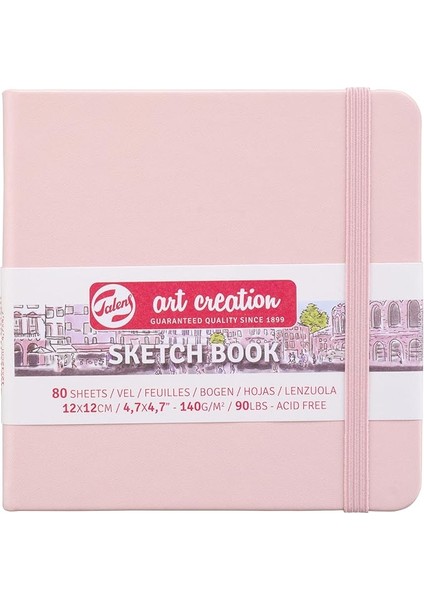 Art Creation Japan Eskiz Defteri, 80 Yaprak, 12 x 12 Cm, Pastel Pembe