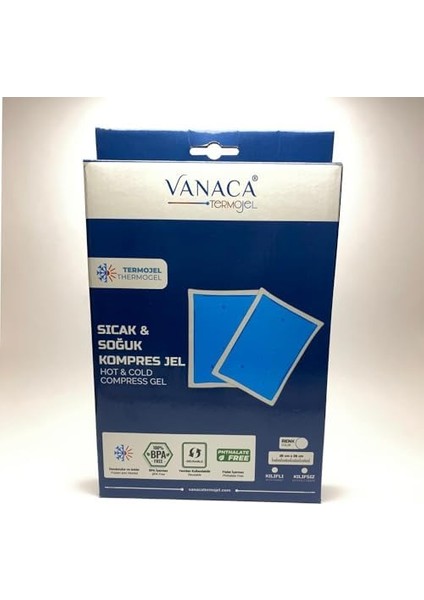 Vanaca Grup Soğuk Kompres Jel, Sıcak Kompres Jel, Isıtıcı ve Soğutucu Kompres Jel, Termojel, Buz Paketi (26CMX35CM)