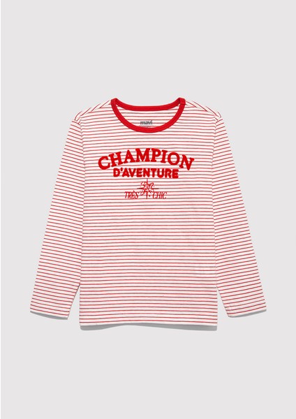 Uzun Kollu Çizgili Tişört 7610357-90989